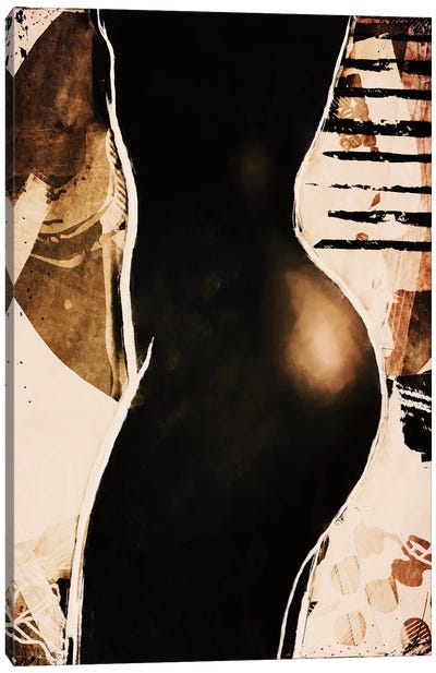Butt Black Canvas Art Print - Bathroom Nudes Art