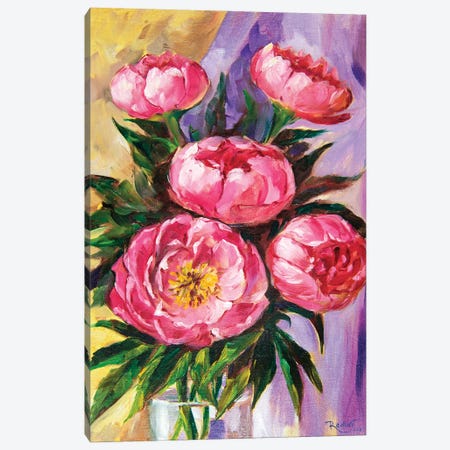 Pink Peonies Canvas Print #INR12} by Irina Redine Canvas Artwork