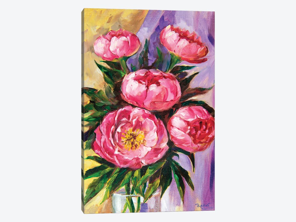 Pink Peonies by Irina Redine 1-piece Canvas Print