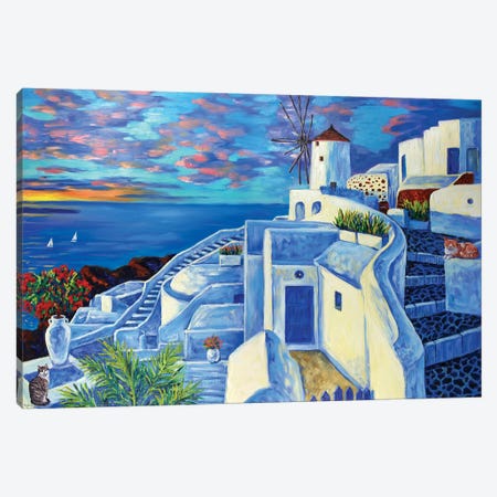 Santorini Canvas Print #INR26} by Irina Redine Canvas Art