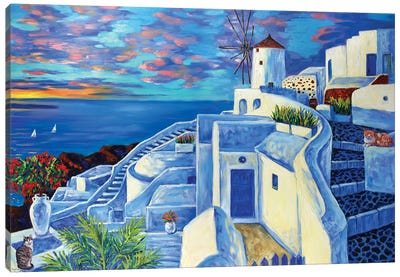 Santorini Canvas Art Print - Irina Redine