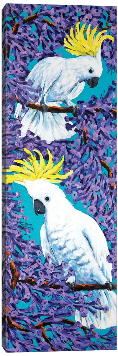 Cockatoos And Jacaranda Canvas Art Print - Cockatoos