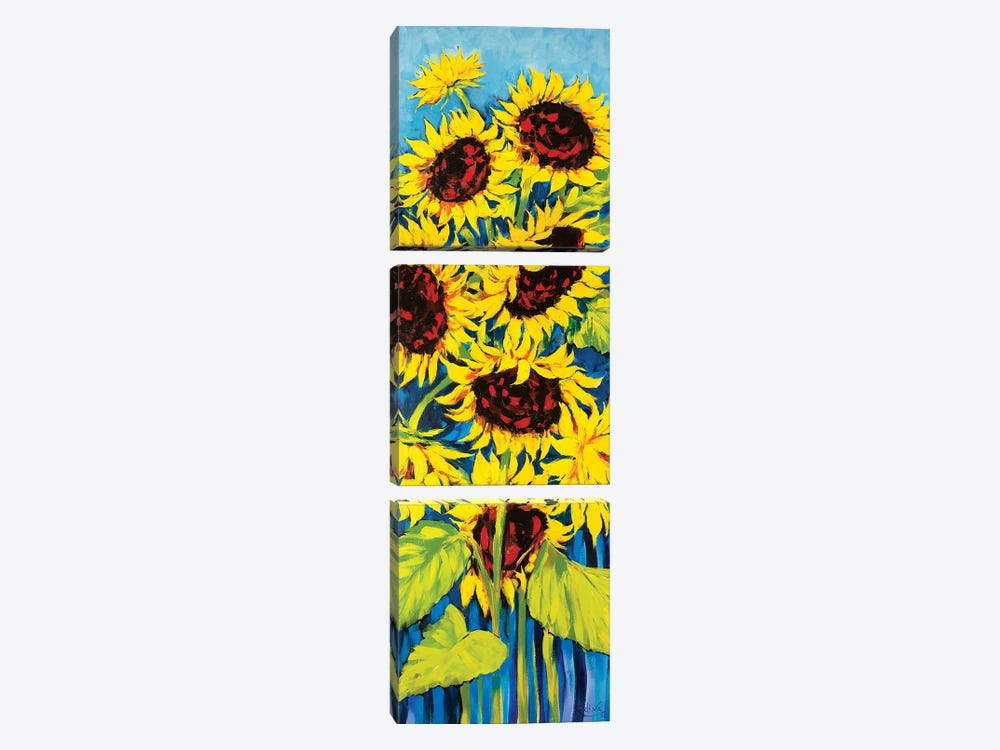 Sunflowers by Irina Redine 3-piece Art Print