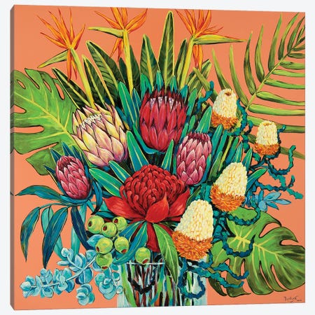 Tropical Flowers And Plants Canvas Print #INR47} by Irina Redine Canvas Artwork