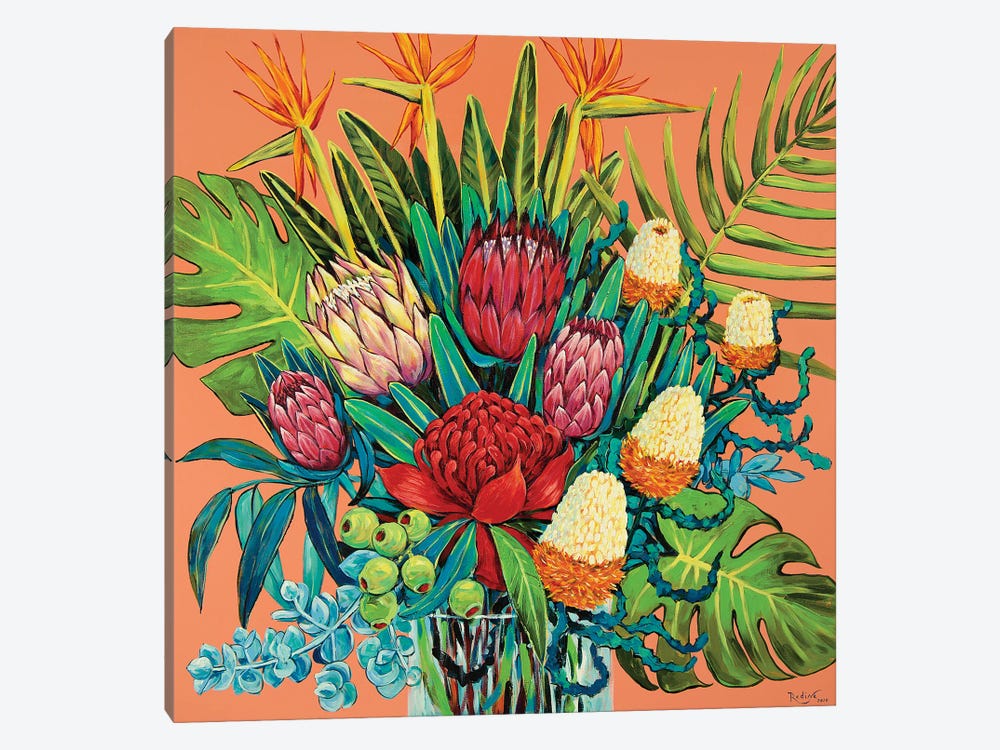 Tropical Flowers And Plants by Irina Redine 1-piece Canvas Art Print