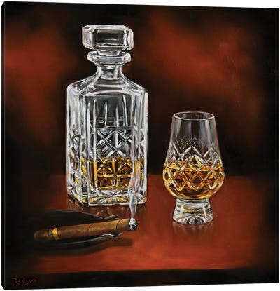 Evening Pleasures Canvas Art Print - Whiskey Art