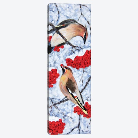 Waxing Birds In Winter Canvas Print #INR9} by Irina Redine Canvas Wall Art