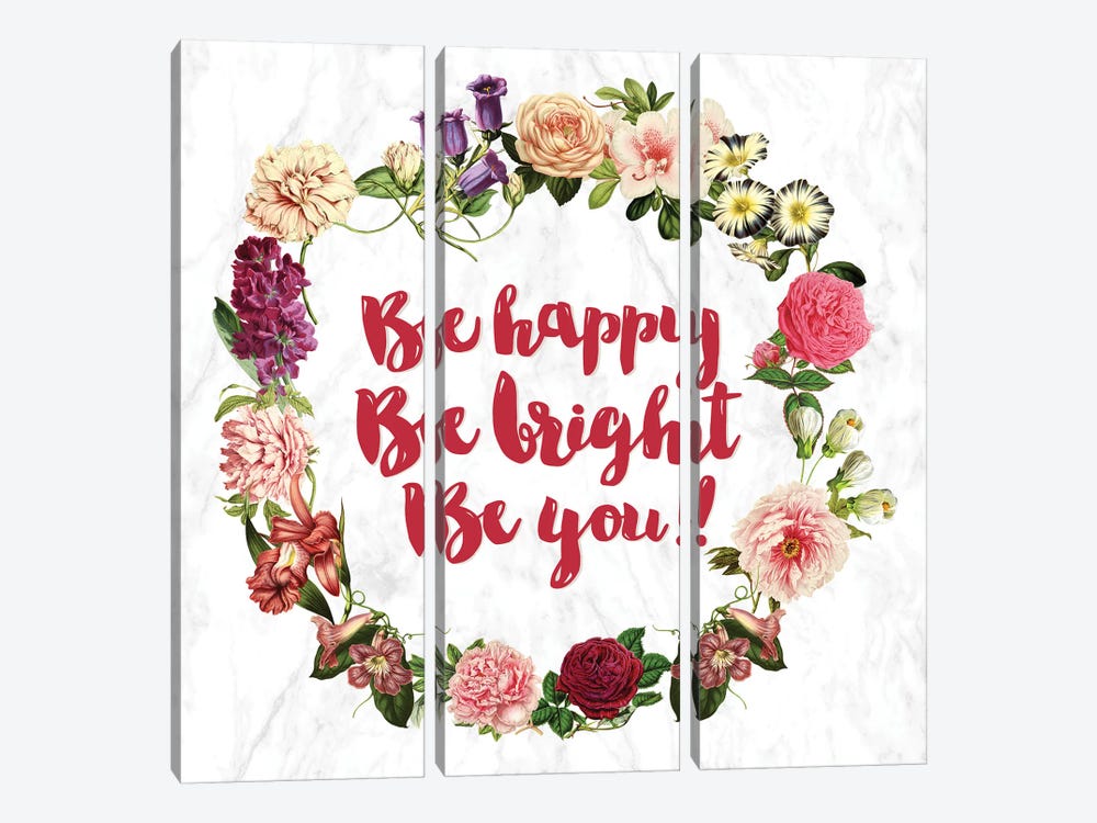Be Happy… by 5by5collective 3-piece Canvas Print