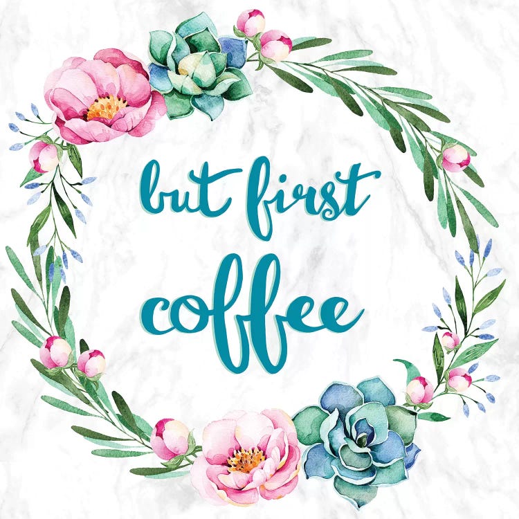 But First, Coffee by 5by5collective canvas print