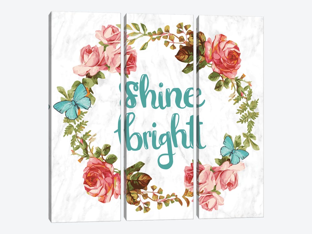 Shine Bright by 5by5collective 3-piece Canvas Art Print