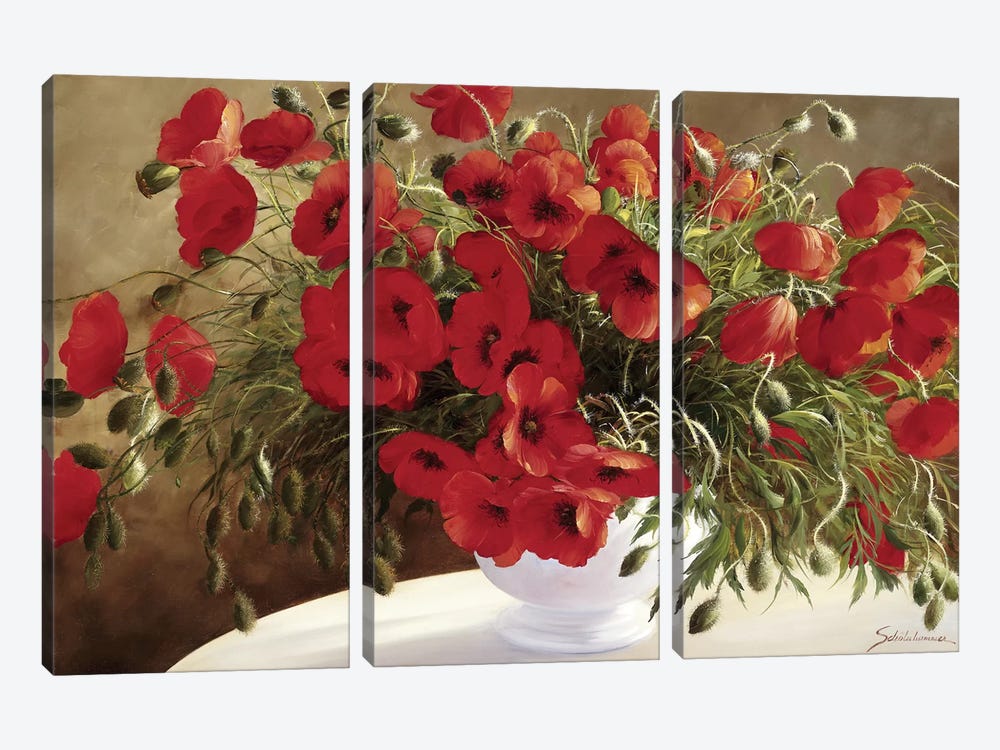 A Lovely Bouquet by Heinz Scholnhammer 3-piece Canvas Art