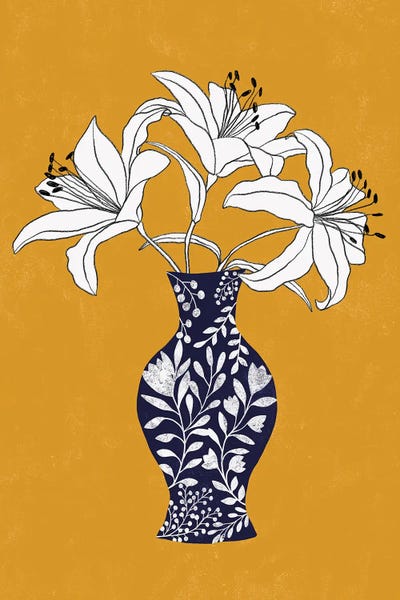 Lily On Yellow by Ioana Horvat metal wall art