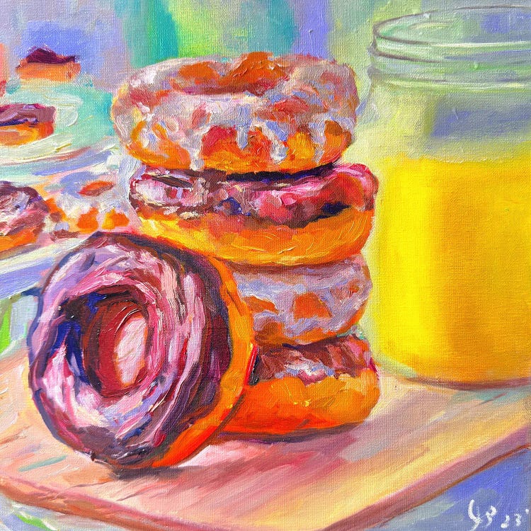 Life Is Short, Eat Donuts by Irene Pomirchy wall art