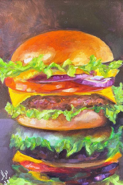 Foodie: Happy Burger by Irene Pomirchy