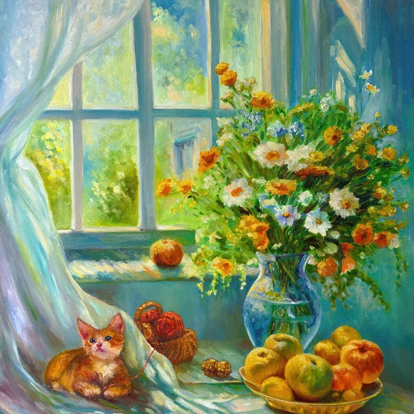 Orange Cats: Sunlight by Irene Pomirchy