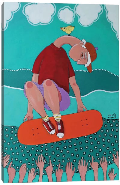 Skater Canvas Art Print - Irina Pandeva