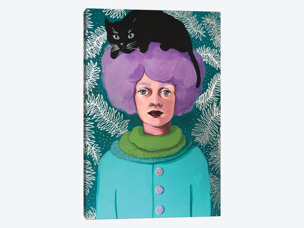 Cat Lady by Irina Pandeva 1-piece Canvas Art