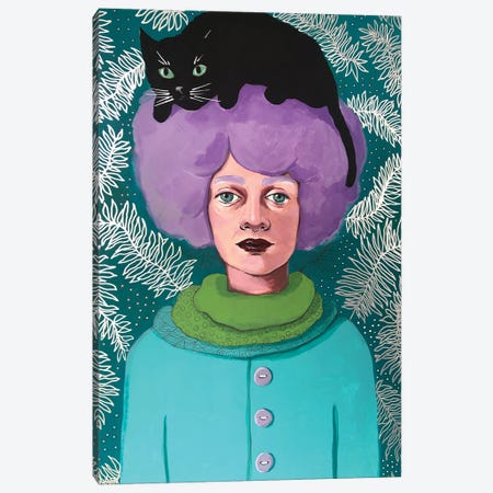 Cat Lady Canvas Print #IPV55} by Irina Pandeva Canvas Print
