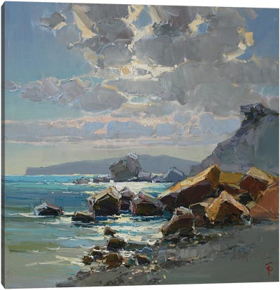 Rocky Coast Of The Cimmeria Canvas Art Print - Igor Pozdeev