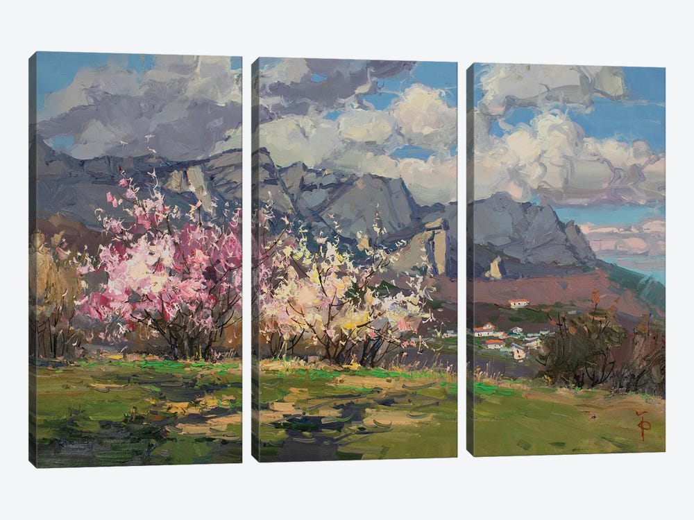 Flowered Almond Trees by Igor Pozdeev 3-piece Canvas Artwork