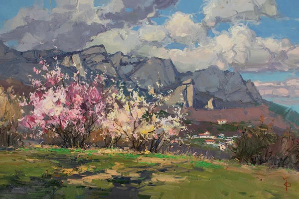 Flowered Almond Trees