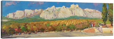 Vineyards At The Foot Of Ai-Petri Mountain Canvas Art Print - Vineyard Art