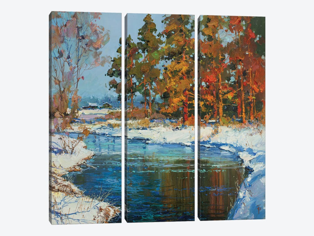 Early Spring In Russian Midland by Igor Pozdeev 3-piece Canvas Art Print