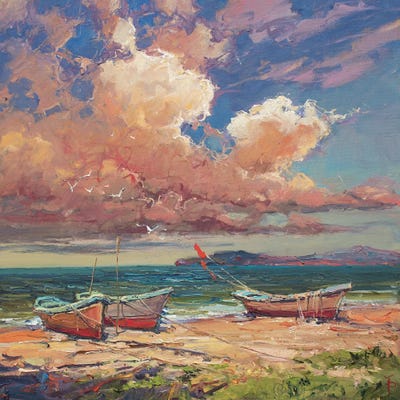Fishing Boats In The Morning by Igor Pozdeev art print