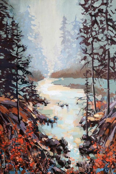 Forest River by Irina Rumyantseva framed canvas print