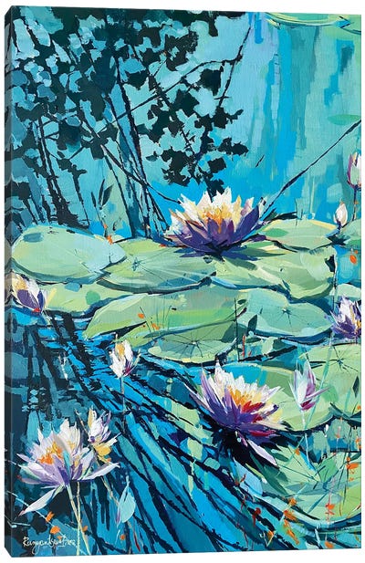 Flowering Water Lilies II Canvas Art Print - Irina Rumyantseva