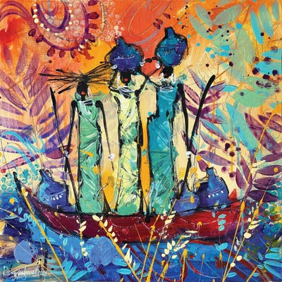 African Tribal Women XII by Irina Rumyantseva framed canvas print