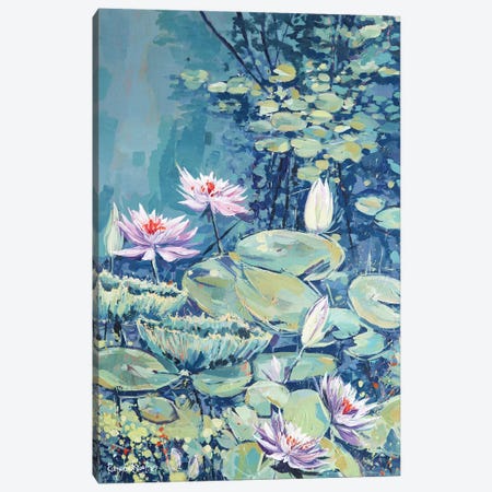 Flowering Water Lilies IV Canvas Print #IRM30} by Irina Rumyantseva Canvas Art