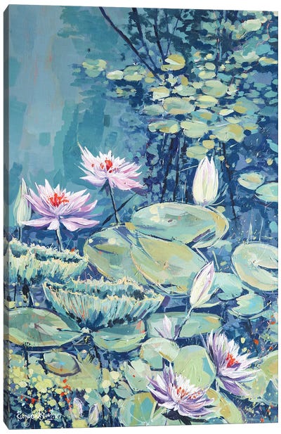 Flowering Water Lilies IV Canvas Art Print - Irina Rumyantseva