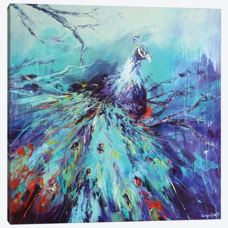 Peacock Canvas Print #IRM32} by Irina Rumyantseva Canvas Art
