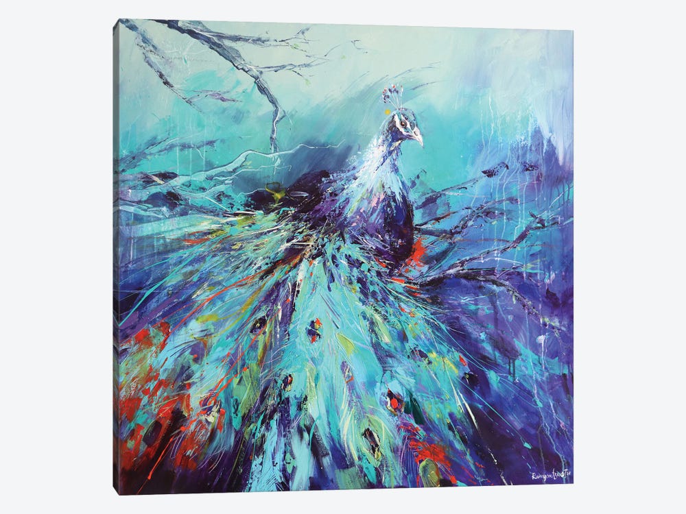 Peacock by Irina Rumyantseva 1-piece Canvas Print
