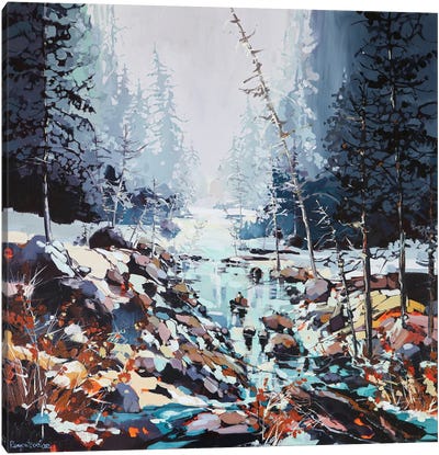 Where The River Runs Through The Forest Canvas Art Print - Irina Rumyantseva