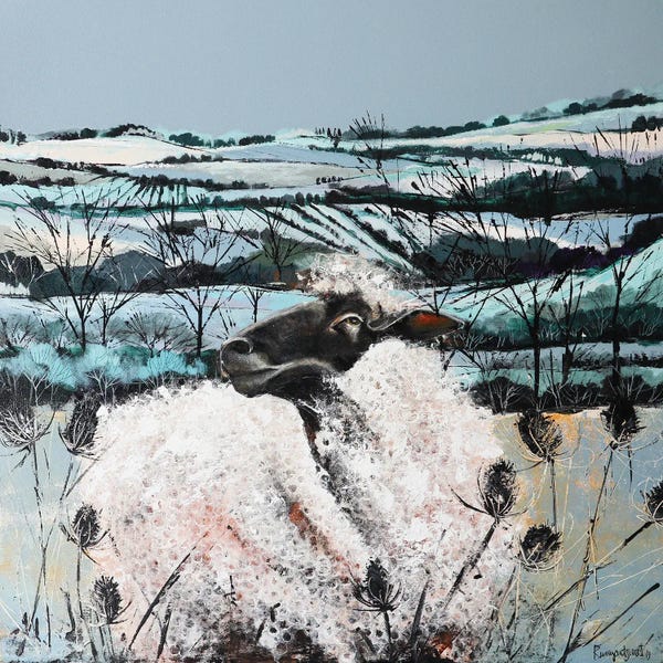Irina Rumyantseva: Sheep In The Countryside by Irina Rumyantseva