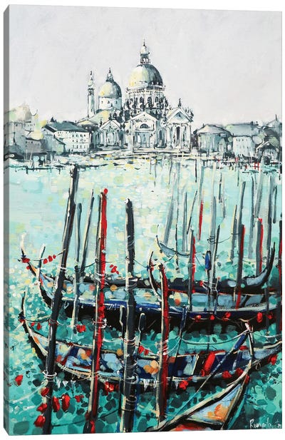St Mark's Basilica Canvas Art Print - Rowboat Art