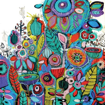 Tropical Summer Flowers by Irina Rumyantseva framed canvas print