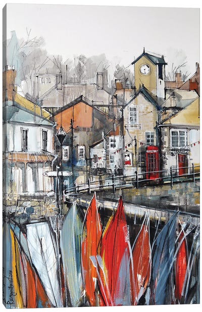 Cornwall Harbour Canvas Art Print - England Art