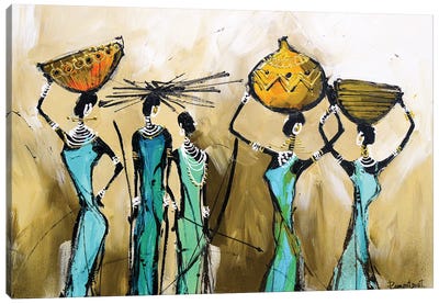African Tribal Women IV Canvas Art Print - Irina Rumyantseva
