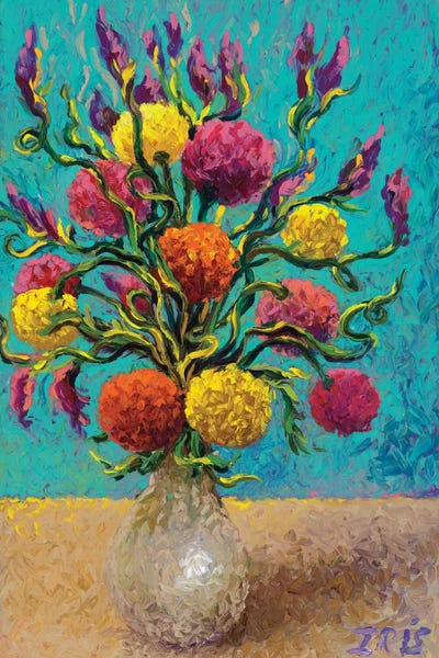 Textured Florals: Freshly Painted Vase by Iris Scott