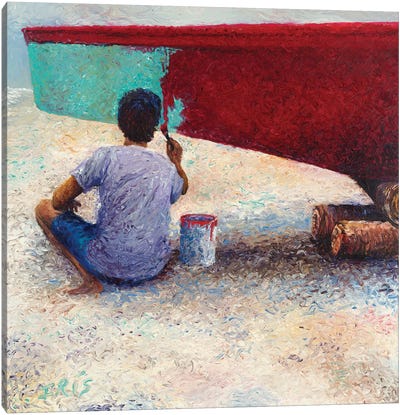 My Thai Boat Painter Canvas Art Print - Canoe Art