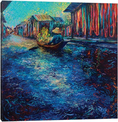 My Thai Floating Market Canvas Art Print - Canoe Art