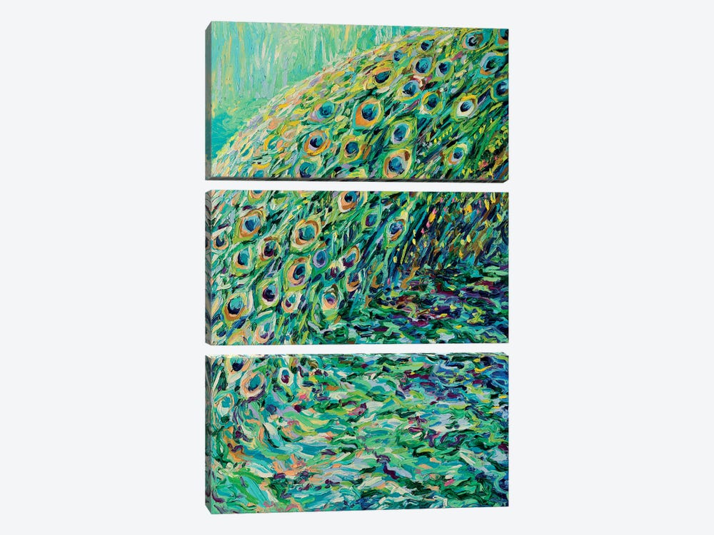 Peacock Diptych Panel I by Iris Scott 3-piece Canvas Wall Art