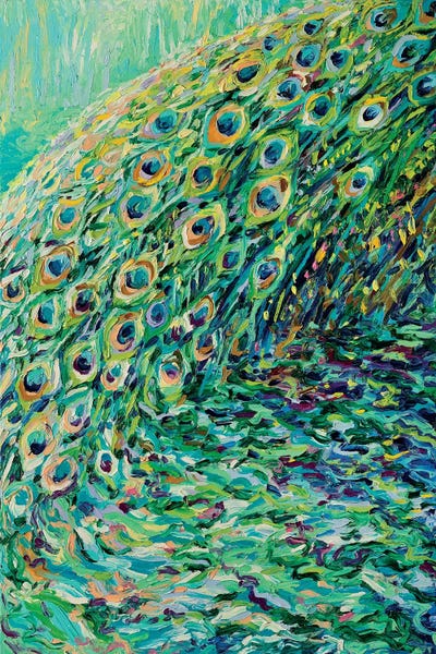 Feathers: Peacock Diptych Panel I by Iris Scott