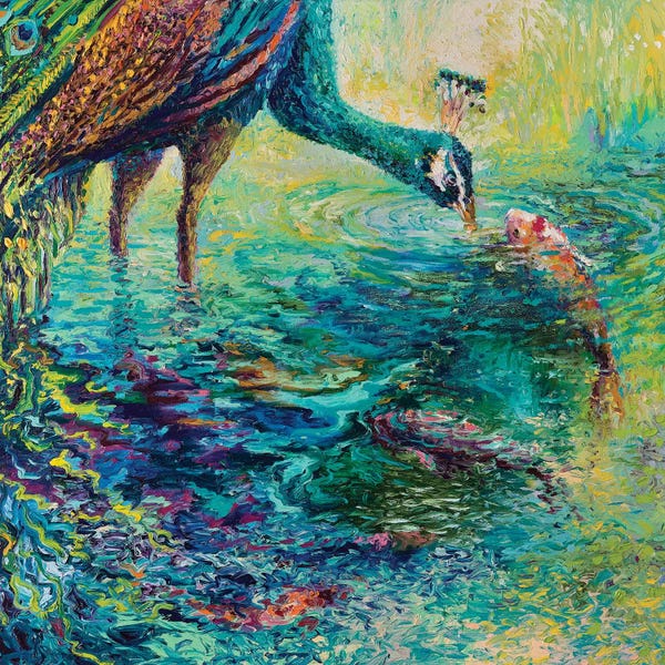 Fish: Peacock Diptych Panel II by Iris Scott