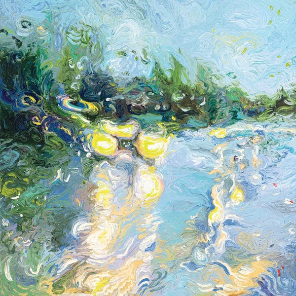 Rain: Streets Of Grisaille Diptych Panel I by Iris Scott