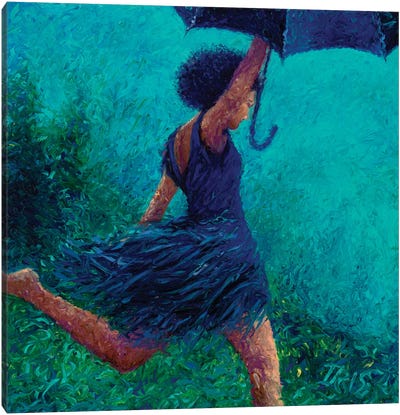 Bumbershoot Dash Canvas Art Print - Rain Inspired