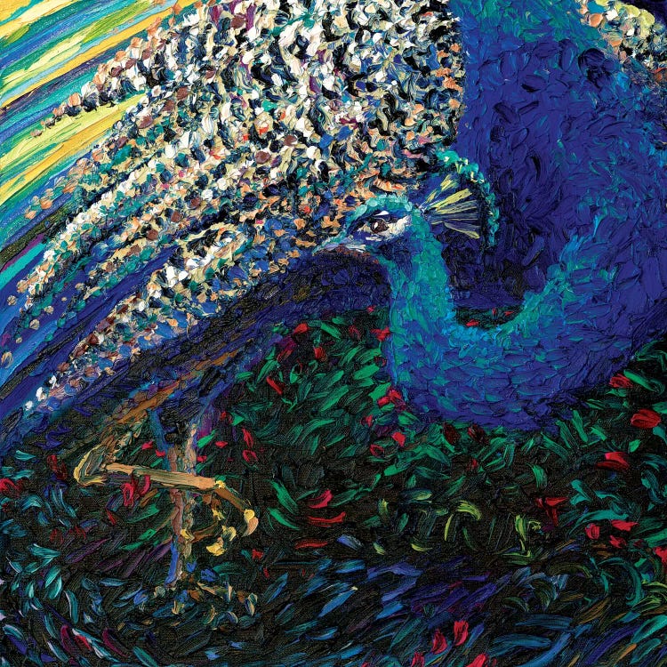 Black Peacock Diptych Panel II